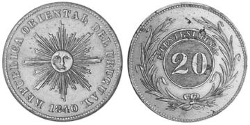20 Centesimos 1840