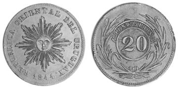 20 Centesimos 1843-1844