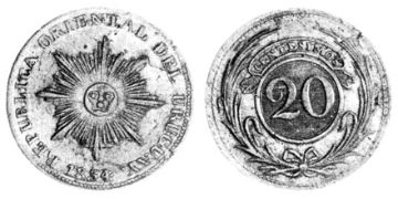 20 Centesimos 1854-1855