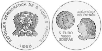 10000 Dobras-5 Euro 1998
