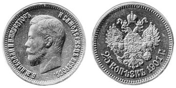 25 Kopeks 1895-1901