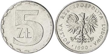 5 Zlotych 1989-1990