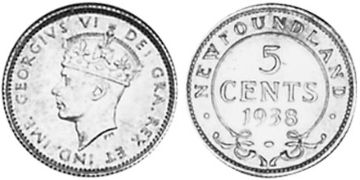 5 Cents 1938-1943