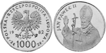 1000 Zlotych 1982-1986