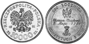 10000 Zlotych 1991