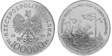 100000 Zlotych 1991