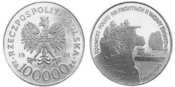 100000 Zlotych 1991