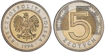 5 Zlotych 1994-2010