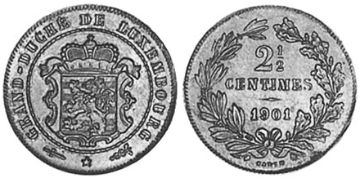 2-1/2 Centimes 1854-1908