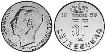 5 Francs 1989-1995