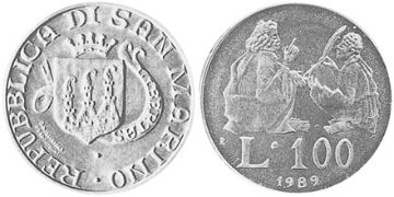 100 Lire 1989