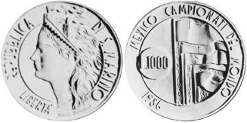 1000 Lire 1986