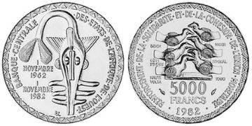 5000 Francs 1982
