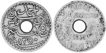 25 Centimes 1931-1938