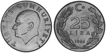 25 Lira 1985-1989