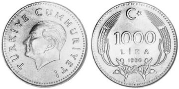 1000 Lira 1990-1994