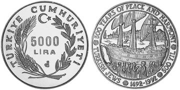 5000 Lira 1992