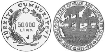 50000 Lira 1992
