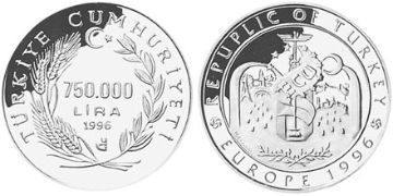 750000 Lira 1996
