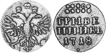 10 Kopeks 1718-1720