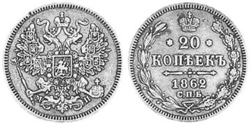 20 Kopeks 1860-1866