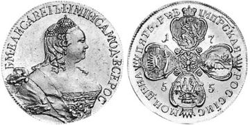 5 Roubles 1755-1759