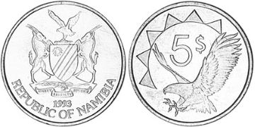 5 Dollars 1993-2012