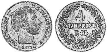 4 Skilling Rigsmont 1869-1874