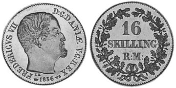 16 Skilling Rigsmont 1856-1858