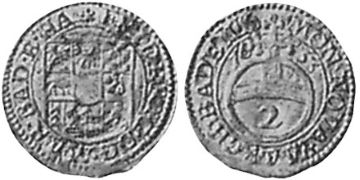 2 Krejcary 1633-1637