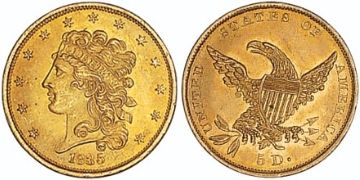 5 Dolarů 1834-1838