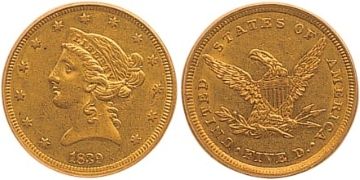 5 Dolarů 1839-1866