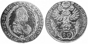 20 Krejcarů 1768-1780