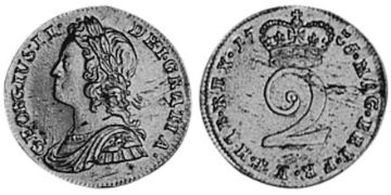 2 Pence 1729-1760