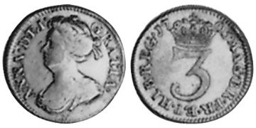 3 Pence 1703-1713