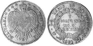 1/5 Boliviano 1864-1866