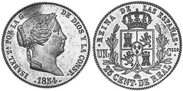 25 Centimos 1854-1864