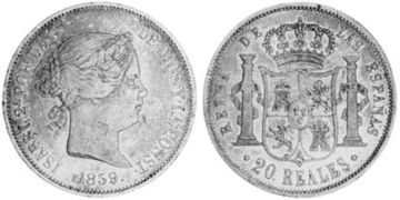 20 Reales 1857-1863