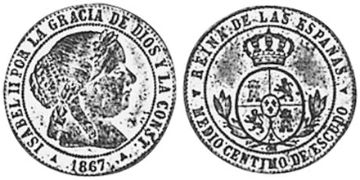 1/2 Centimo 1866-1868