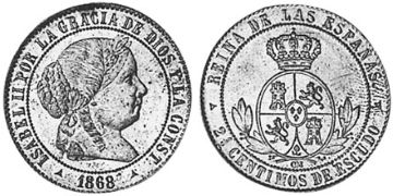 2-1/2 Centimos 1866-1868