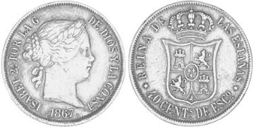 40 Centimos 1864-1868