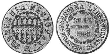 25 Milesimas De Escudo 1868