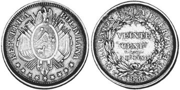 20 Centavos 1884-1907