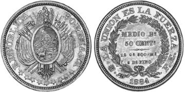 50 Centavos 1884-1891