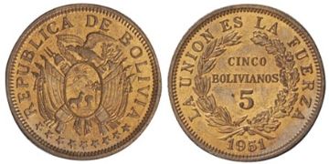 5 Bolivianos 1951