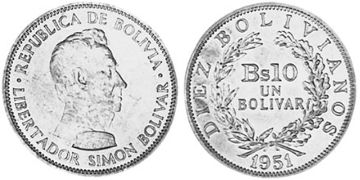 10 Bolivianos 1951