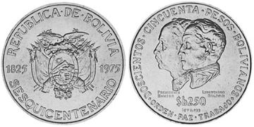 250 Pesos Bolivianos 1975