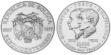 500 Pesos Bolivianos 1975