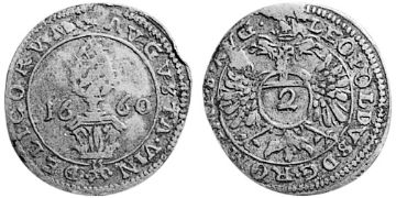 2 Krejcary 1660-1695