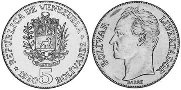 5 Bolívarů 1990